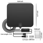 Antena HDTV Amplificada Digital Interior de 300 Millas con Refuerzo de Señal
