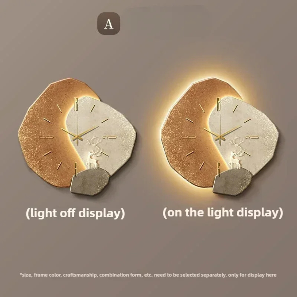 Reloj de pared moderno y minimalista con luz