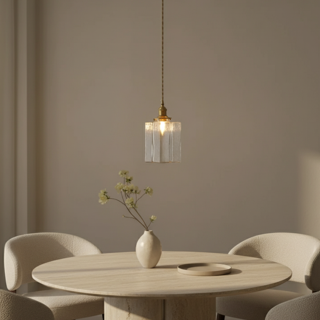 Colección Savoy | Lámpara Colgante de Vidrio con Acabado Texturizado, Estilo Vintage para Iluminación de Cocina