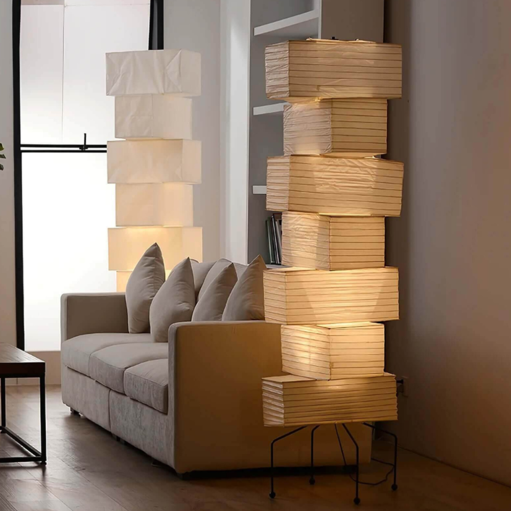 ZenithLight - Lámpara de Pie Moderna Minimalista de Papel de Arroz para Sala de Estar