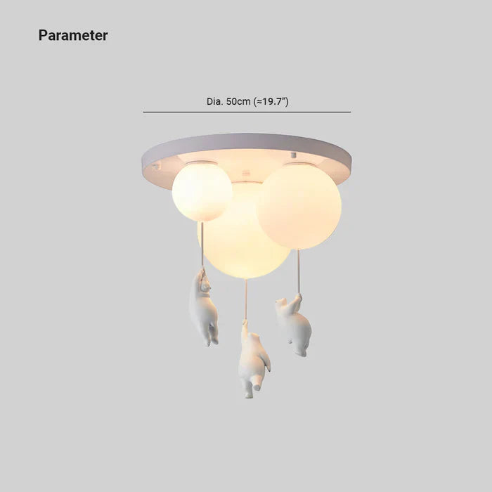 Lámpara de Techo Infantil | Diseño de Oso y Globo | CloudBear | Diseño Juguetón y Único | Iluminación LED | Plástico y Metal de Alta Calidad | Para Habitaciones Infantiles | 40 cm de Diámetro