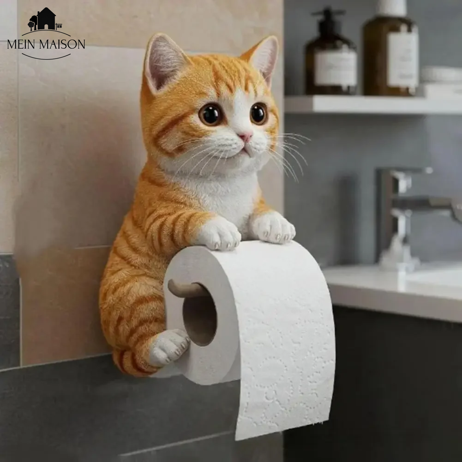 PurrRoll – ¡El encantador soporte de papel higiénico para gatos!
