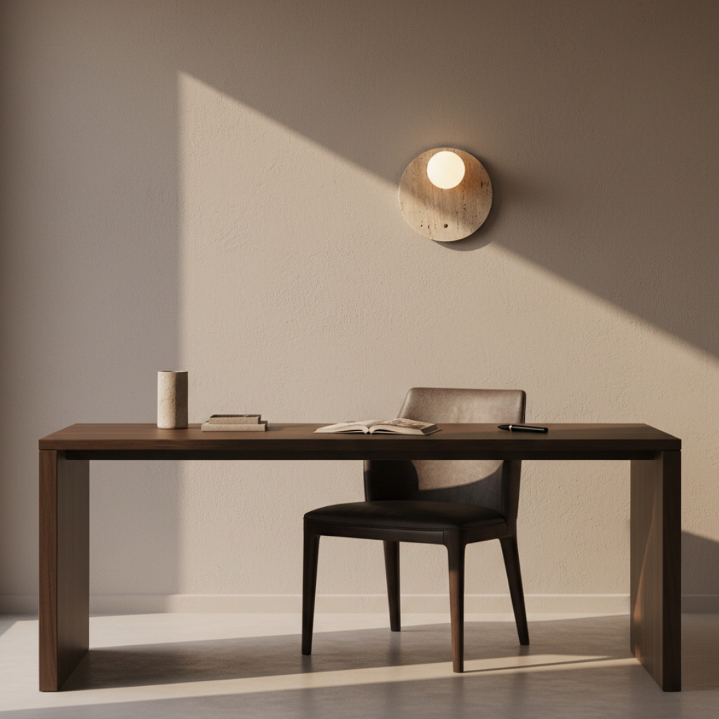 Lámpara de Pared Wabi-Sabi - Aplique de Pared Minimalista con Luz Natural Cálida