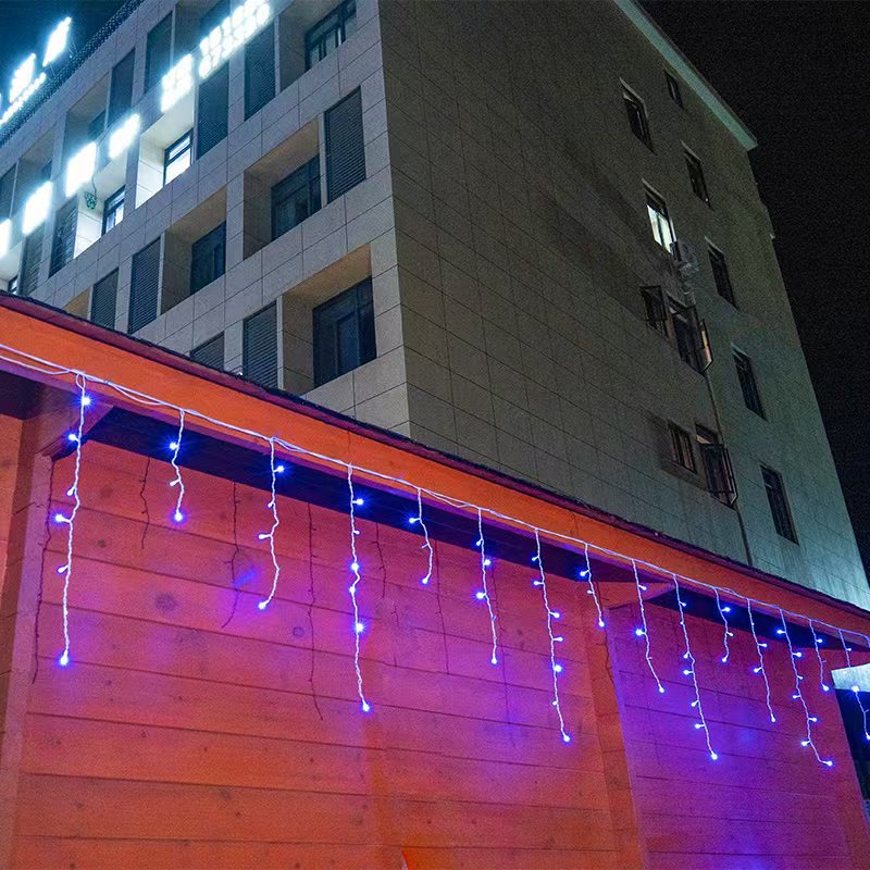 Quntis 50m Cadena de Luces LED en Forma de Carámbano | IP44 Resistente a la Intemperie | 36V Baja Tensión | 500+ LEDs | Efecto Cascada de Carámbano | Blanco Cálido