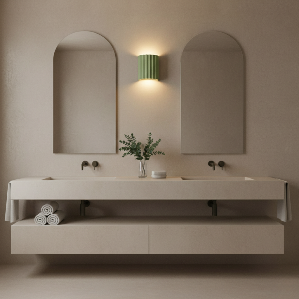 Luz de Pared Escultural Estriada Stria - Aplique Moderno de Resina para Iluminación Ambiental
