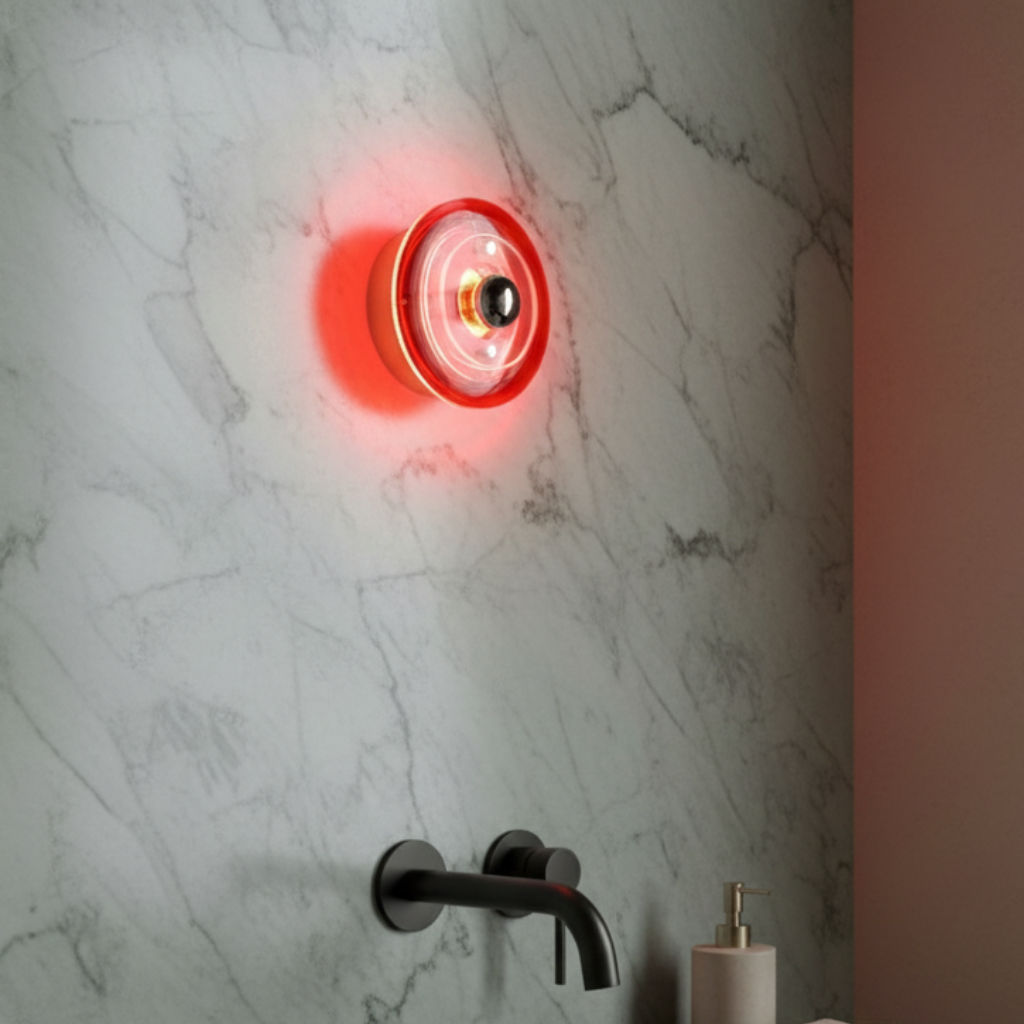 Vestalux - Aplique de Pared Bauhaus Antiguo con Acentos LED Coloridos para una Decoración Única