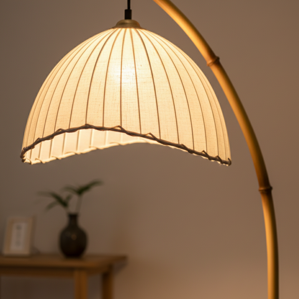 Takumi | Elegante Lámpara de Suelo de Bambú Natural para Decoración de Salón