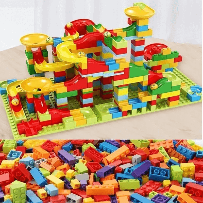 Marble Run Bloques de Construcción – Laberinto Creativo con Tobogán y Pista de Canicas para Niños – Juego Educativo para Resolución de Problemas y Fantasía