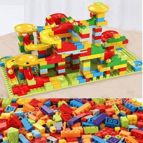 Marble Run Bloques de Construcción – Laberinto Creativo con Tobogán y Pista de Canicas para Niños – Juego Educativo para Resolución de Problemas y Fantasía