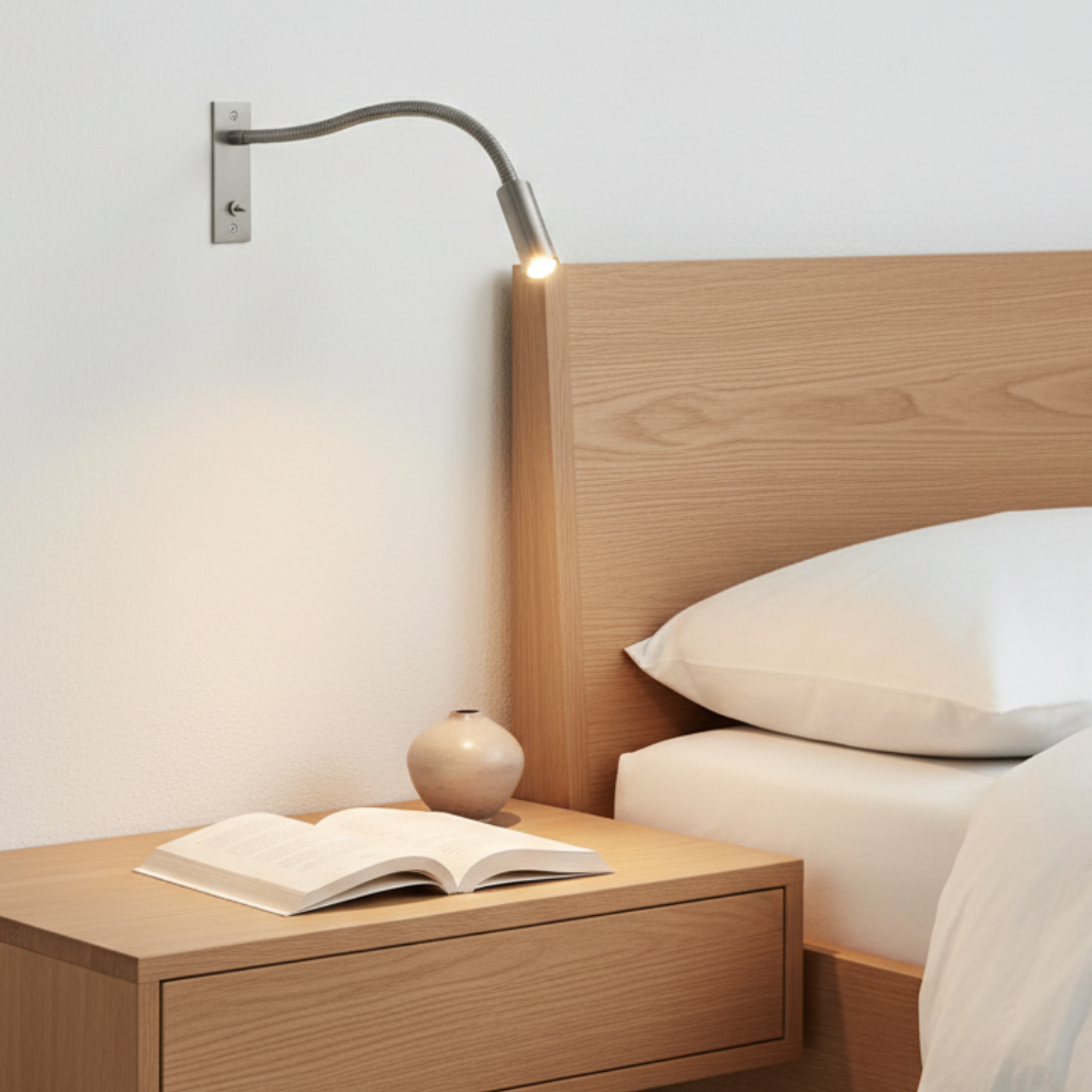 Aplique de Pared Minimalista - Focos de Lectura Ajustables en Metal Dorado/Plateado