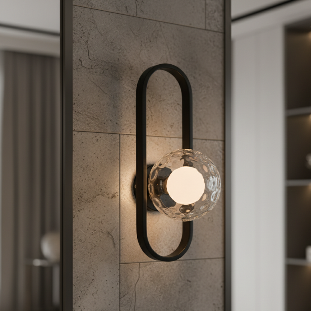 Aplique de Pared de Vidrio Elegante - Luz de Pared Moderna para una Atmosfera Acogedora en Interiores