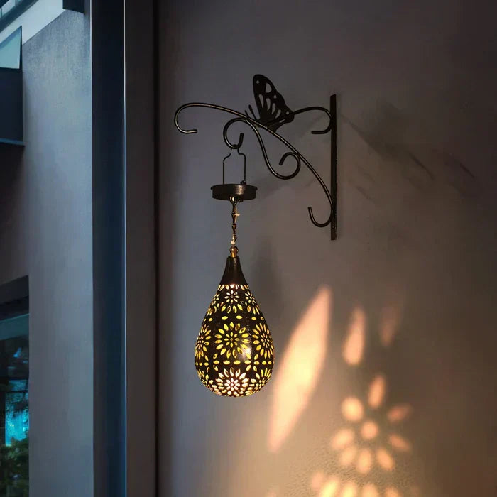 Lámpara solar de jardín en forma de flor | iluminación exterior elegante