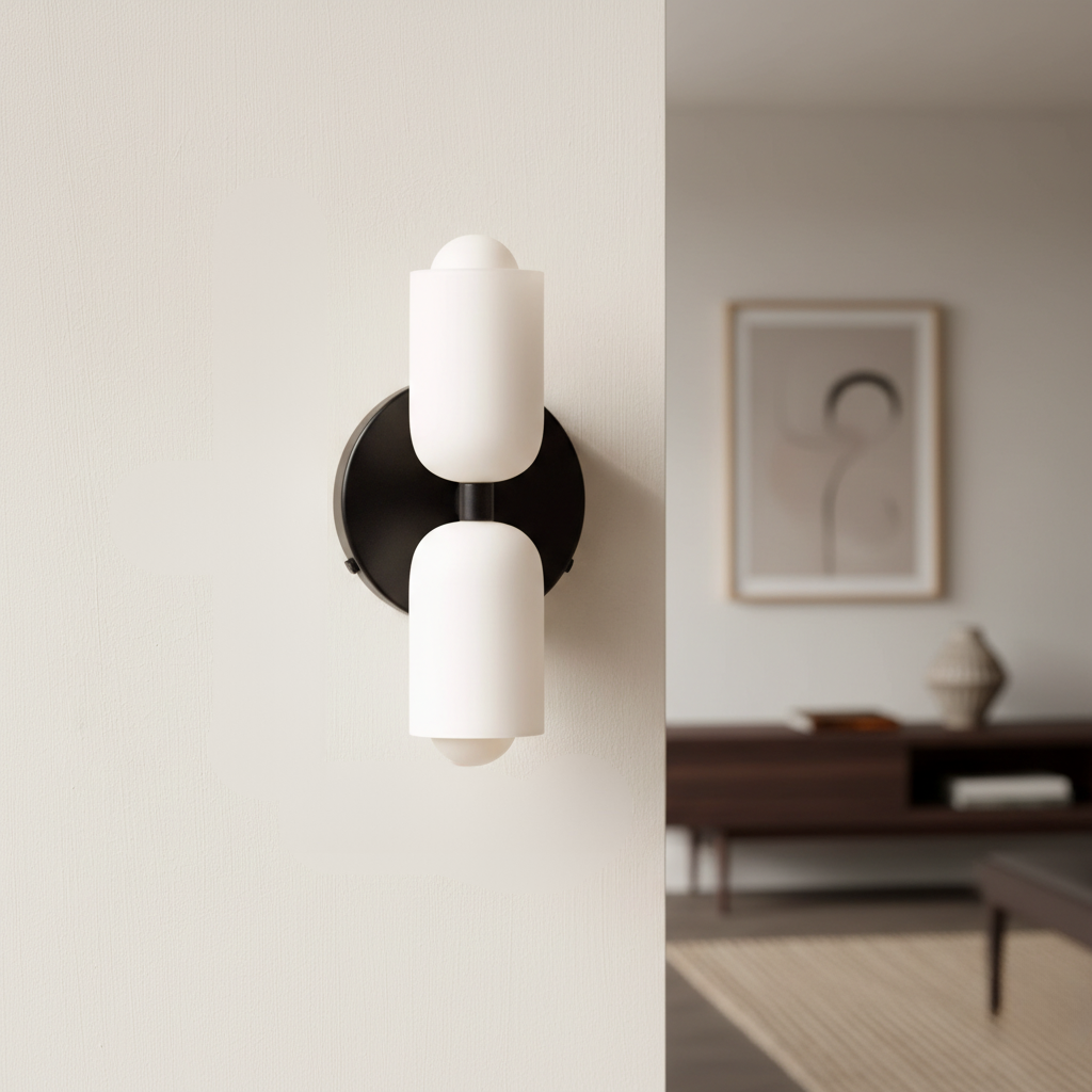 Aplique de Pared Doble Crema - Luces de Pared Modernas para Espacios Elegantes