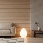 SolStone | Lámpara de Pie Escultural de Huevo Minimalista Moderna para Sala de Estar