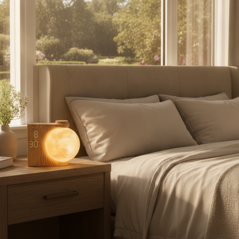 Reloj Despertador Restora Sunrise - Luz Gradual para Despertar y Lámpara de Mesita de Noche