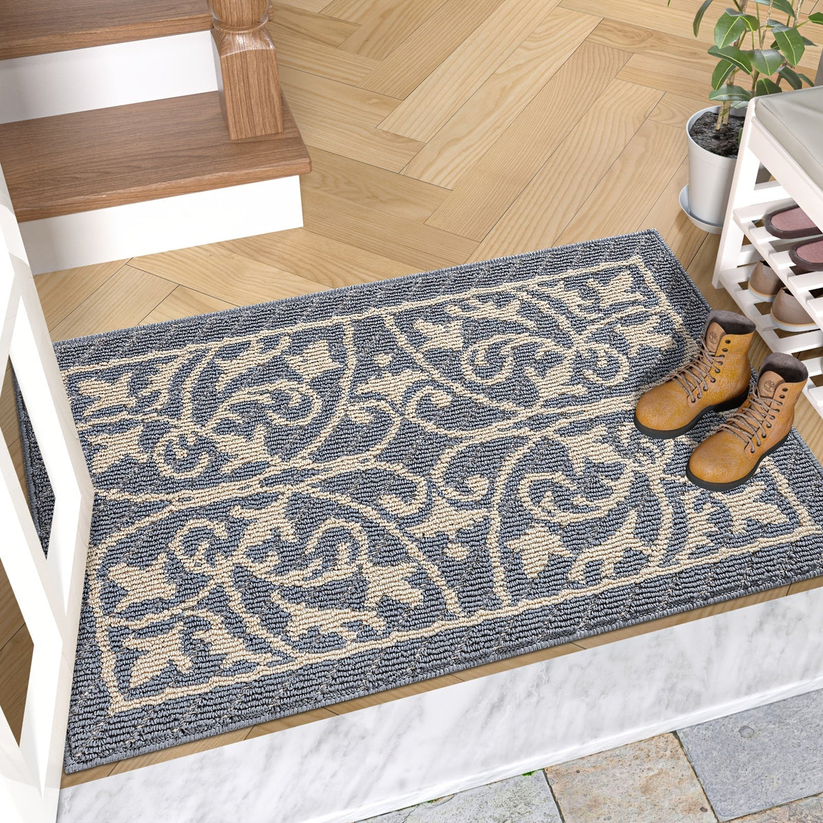 PUREHOME - Alfombra de Entrada Interior de Bajo Perfil Antideslizante 1pc