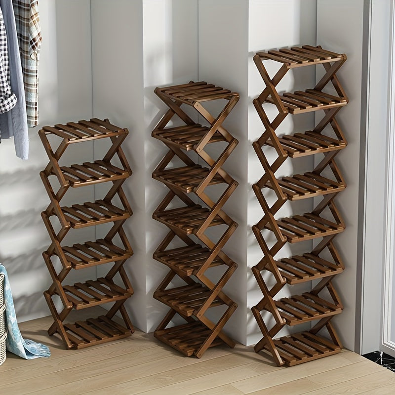 Estante para Zapatos de Bambú Inteligente – Compacto y Práctico para Cualquier Entrada