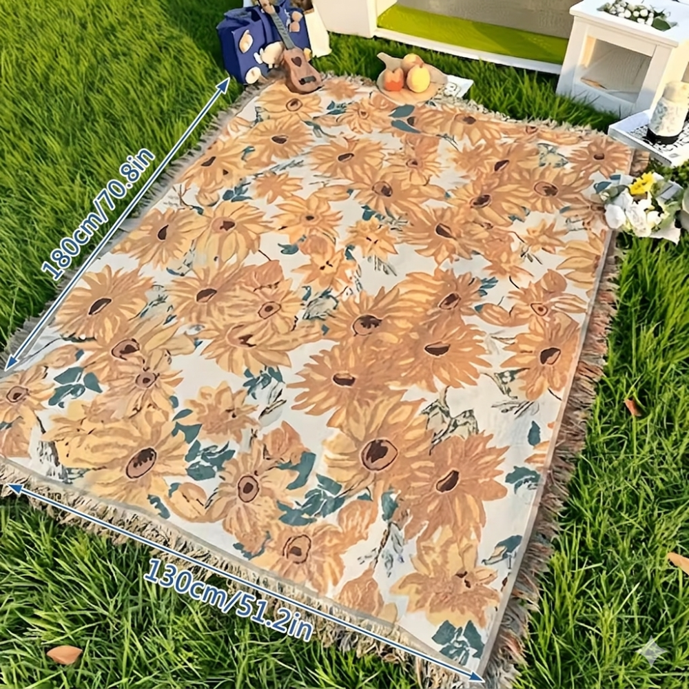 Manta de Picnic Impermeable Diseño Floral Ligero 180x230cm