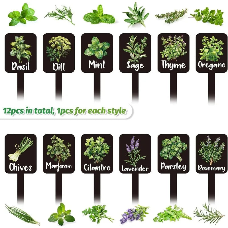 Etiquetas de Plantas Acrílicas Impermeables Set de 12