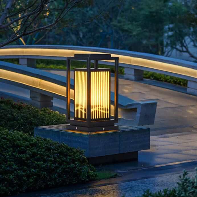 Luz de Poste Solar LED para Exterior, Lámpara de Jardín Impermeable
