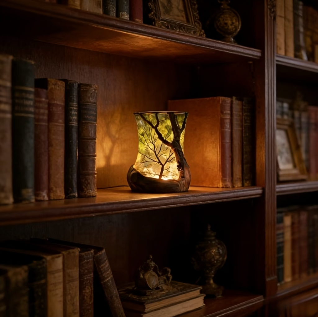 Lámpara de Mesa Diseño Bosque Con Luz LED Cálida