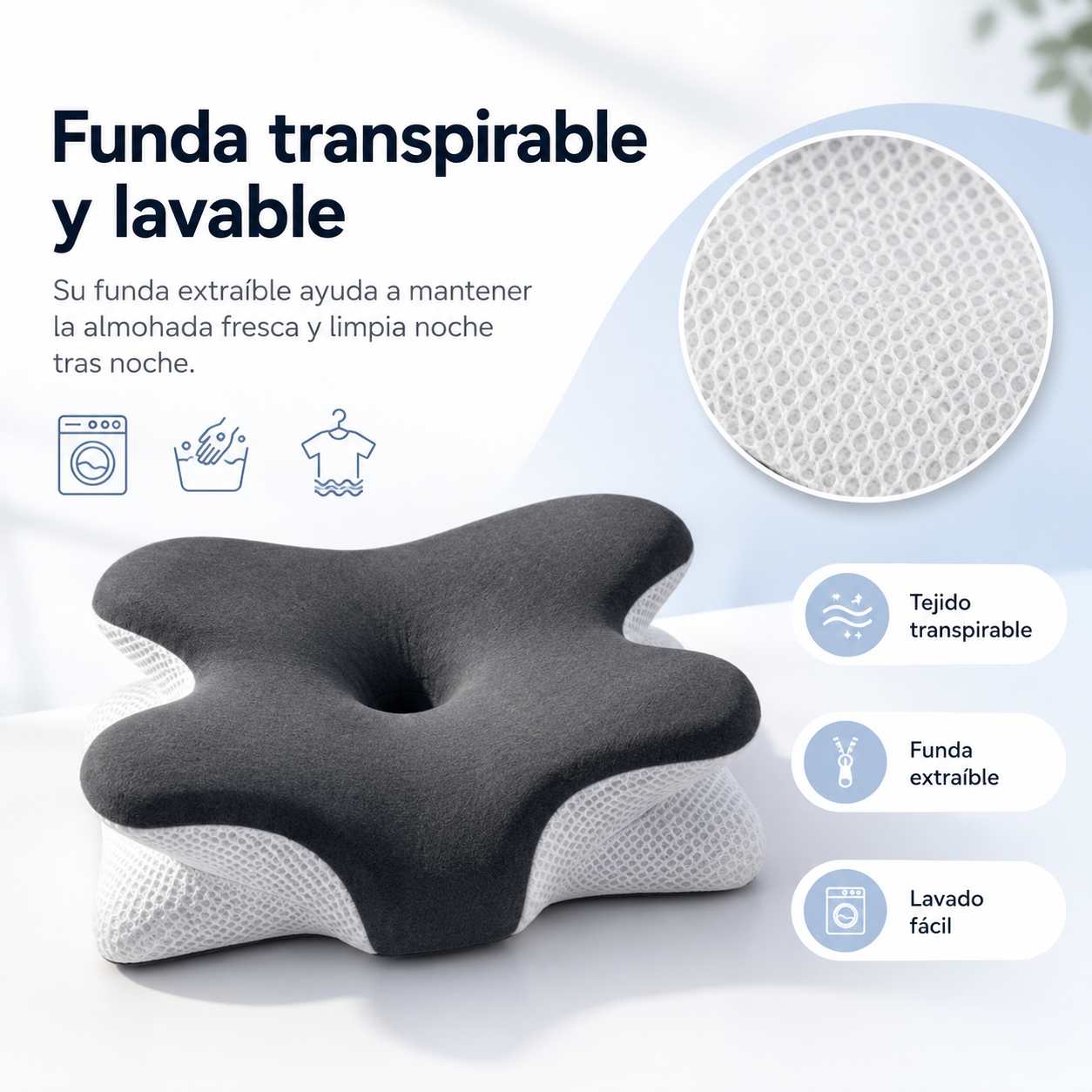 Almohada cervical ajustable para alivio del dolor