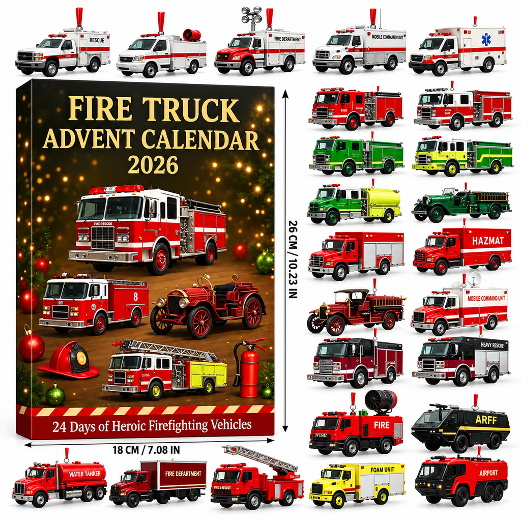 FIRESPARK 2026 – Calendario de Adviento de 24 días con vehículos de bomberos para niños con cuenta atrás festiva