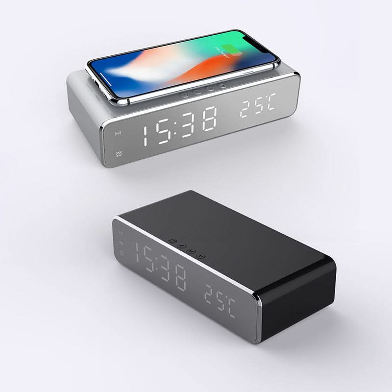 BENNETT - Reloj despertador LED con cargador inalámbrico