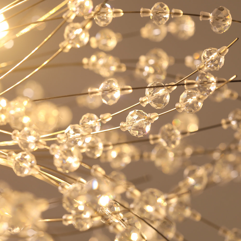 Luz Sputnik Única Moderna de Cristal con 9 Luces de Fuegos Artificiales