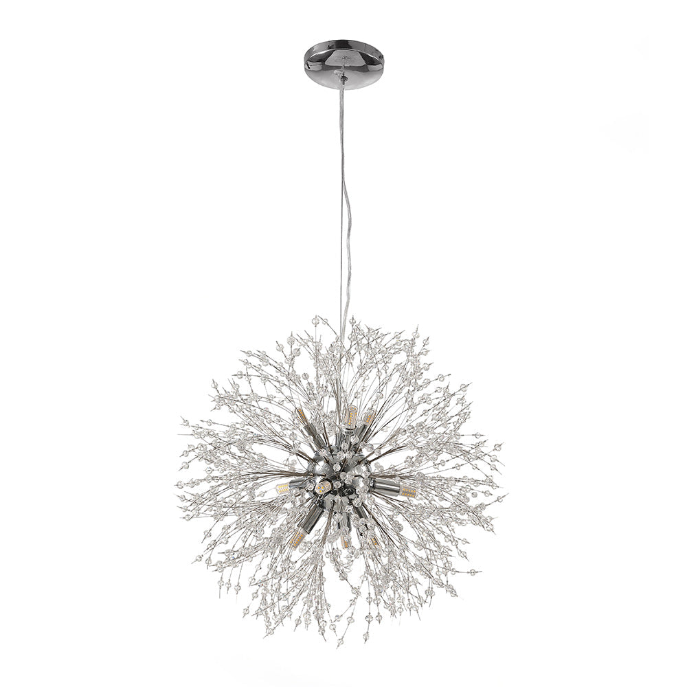 Luz Sputnik Única Moderna de Cristal con 9 Luces de Fuegos Artificiales