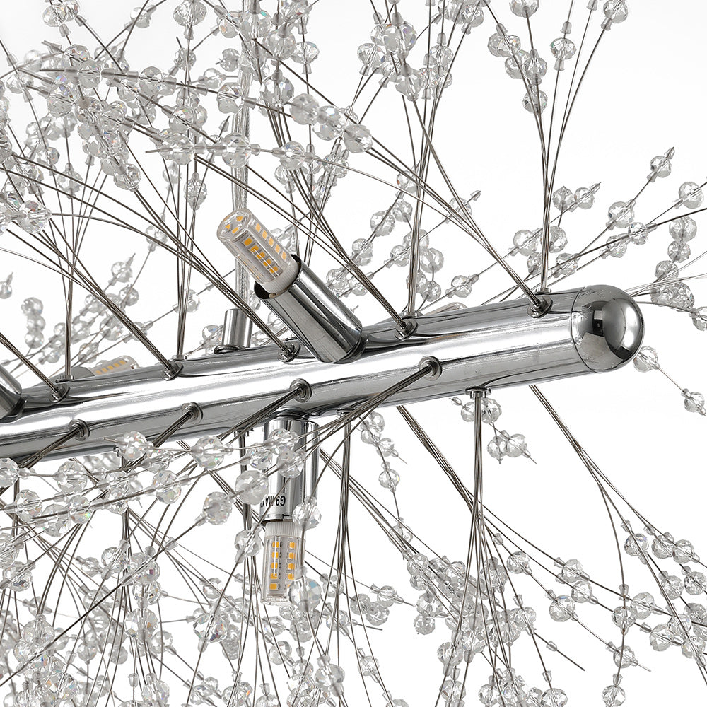 Candelabro Moderno Lineal de Cristal de 9 Luces