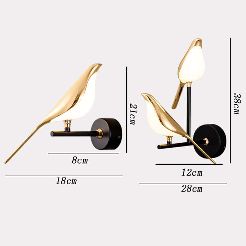 Luz de Pared de Pájaro Moderna con Característica Magnética