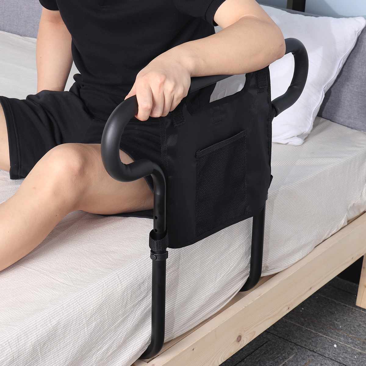 Lisslune | Barandilla Universal para Cama de Ancianos – Asistencia Confiable para Personas Mayores con Bolsa de Almacenamiento