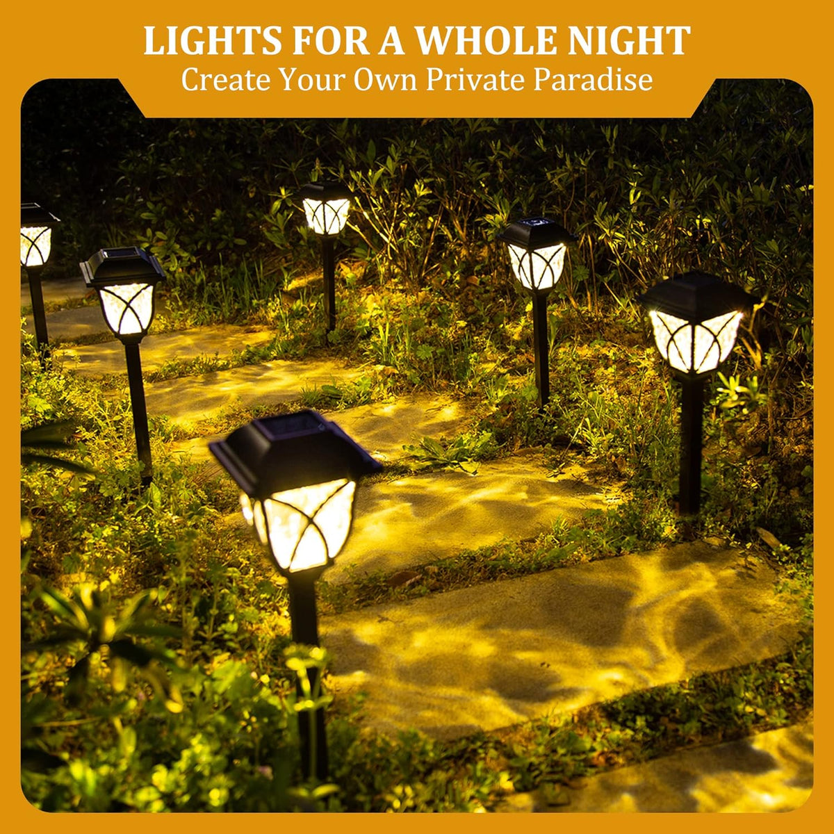 Paquete de 6 Luces de Jardín LED Solares para Caminos Exteriores