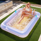 Piscina inflable para broncearse con portavasos