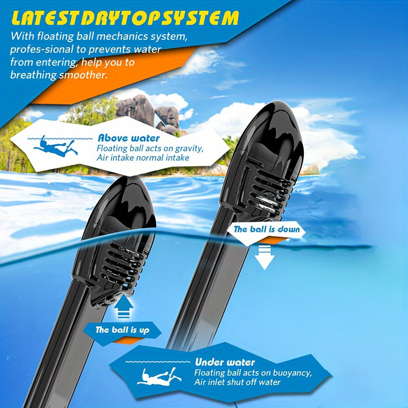 Máscara de Snorkel de Cara Completa – Visión Panorámica de 180° y Montaje para Cámara para una Experiencia Subacuática Perfecta