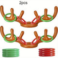 Juego de Lanzamiento de Aros con Cuernos de Reno Inflable - Divertido Juego de Navidad y Fiesta