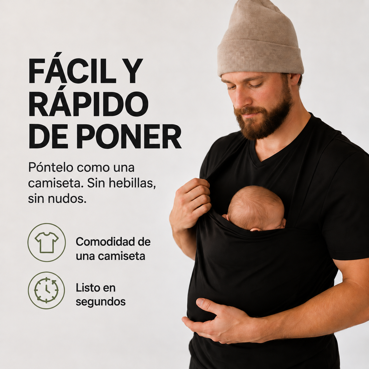 Camiseta Portage CarryMe para Bebé – Camiseta Cómoda con Función de Lactancia