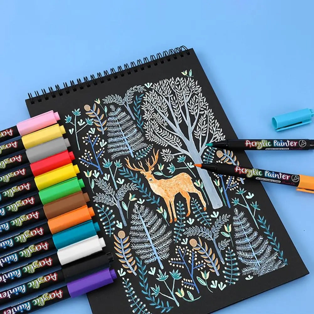 ArtFlow - Set de marcadores acrílicos de 12 piezas | 50% DESCUENTO