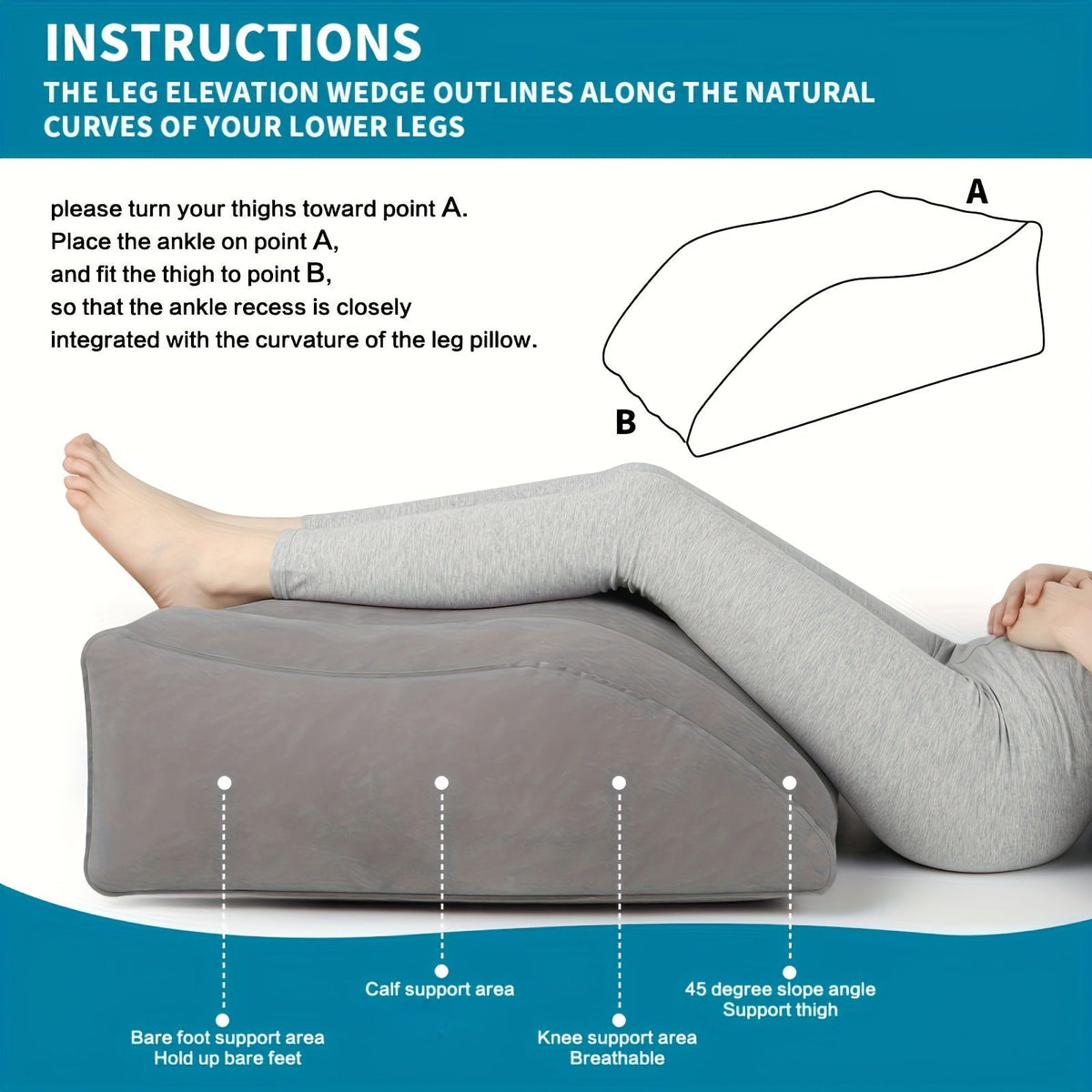 Cojín Elevador Inflable para Piernas - Para Mejorar la Circulación Sanguínea, Ideal para Dormir