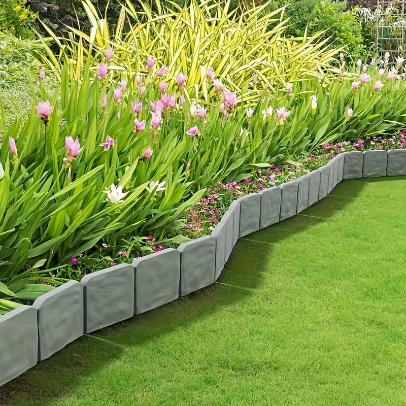 Set de Bordes de Jardín con Aspecto de Piedra – Práctico y Decorativo