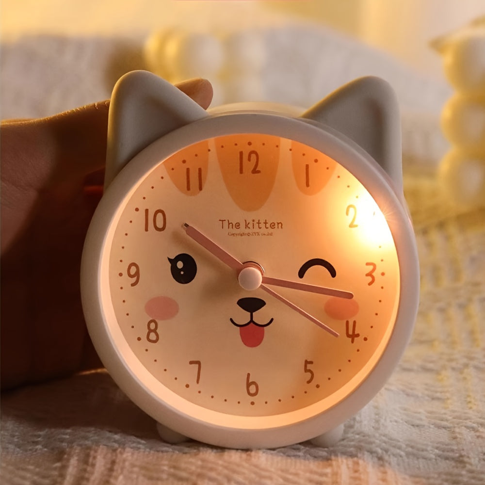 BowLift | Reloj Despertador Infantil con Luz Nocturna – Silencioso, Patrón de Conejo y Diseño Compacto