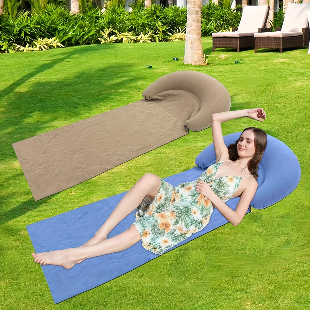 Colchoneta Inflable Cómoda con Almohada para Playa y Camping