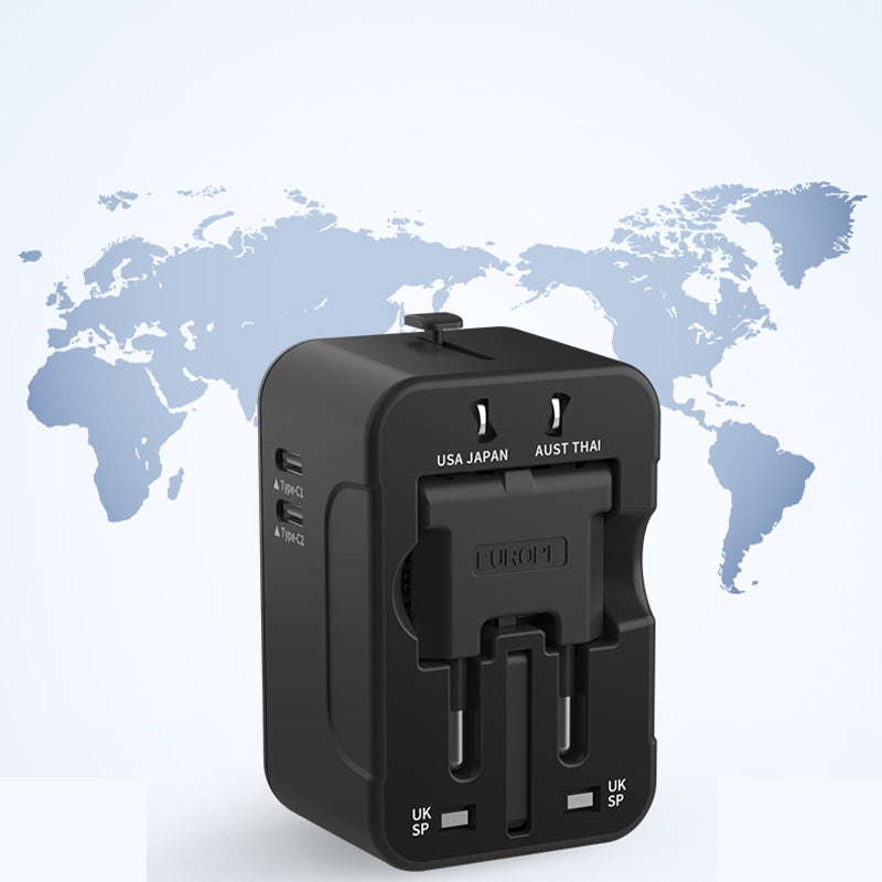 Adaptador de viaje universal con puertos USB duales | Brehn