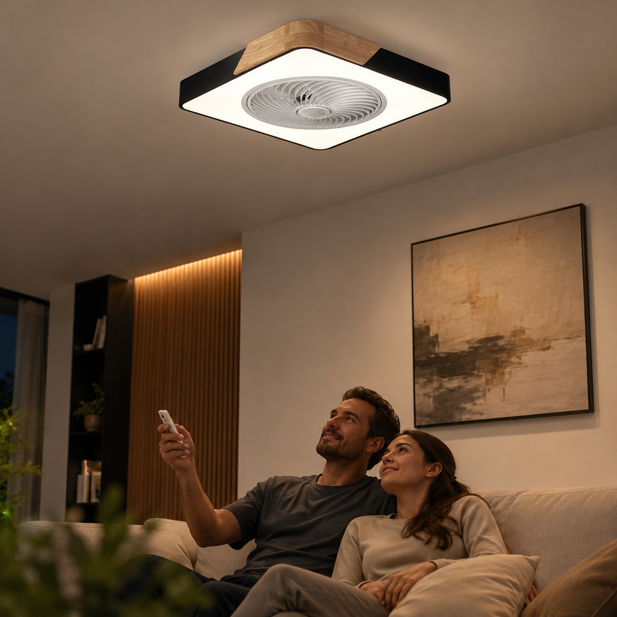 Luz de Ventilador de Techo LED Integrado Sin Aspas