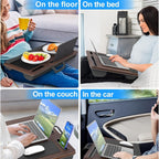 Soporte Ergonómico para Laptop con Soporte para Muñeca y Ranuras para Dispositivos