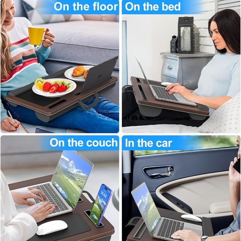 Lisslune | Soporte Ergonómico para Laptop con Soporte para Muñeca y Ranuras para Dispositivos