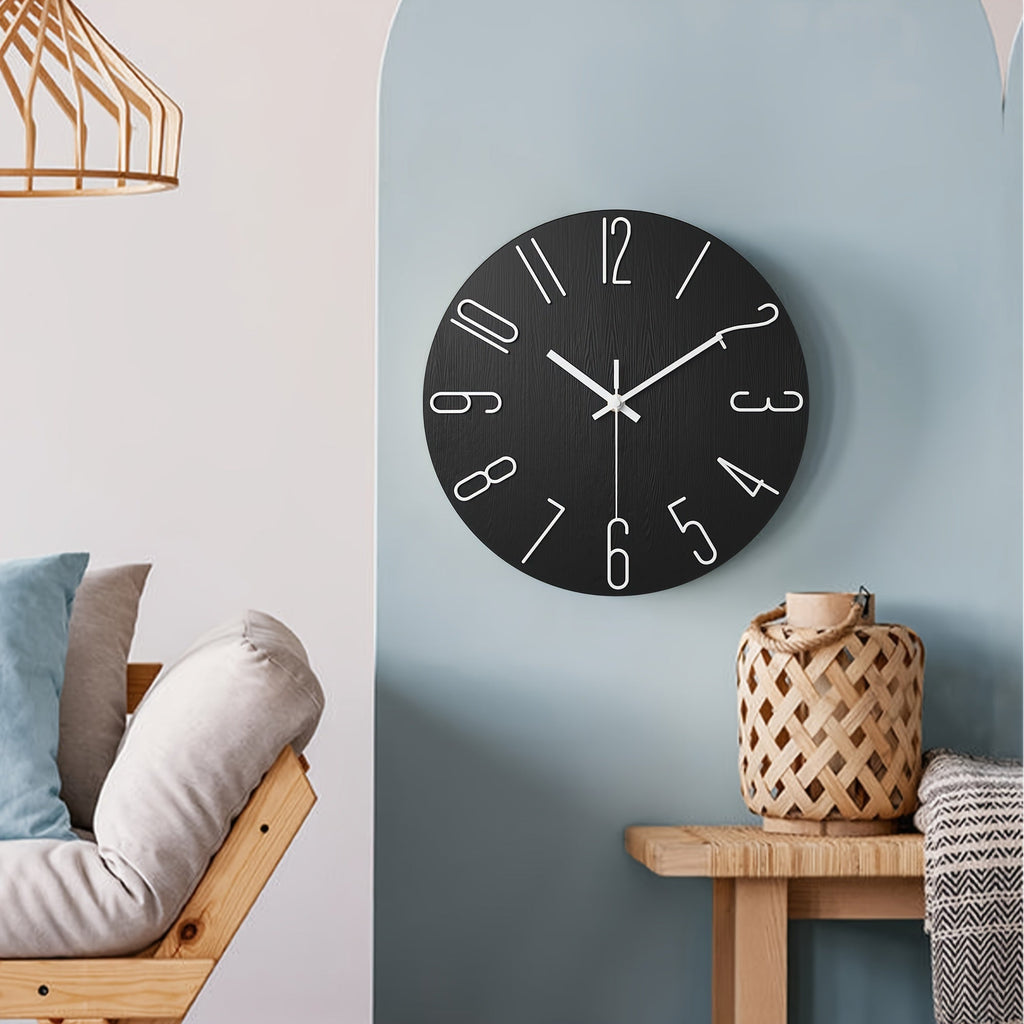 OAKTIDE - Reloj de pared contemporáneo diseñado para interiores modernos y silenciosos