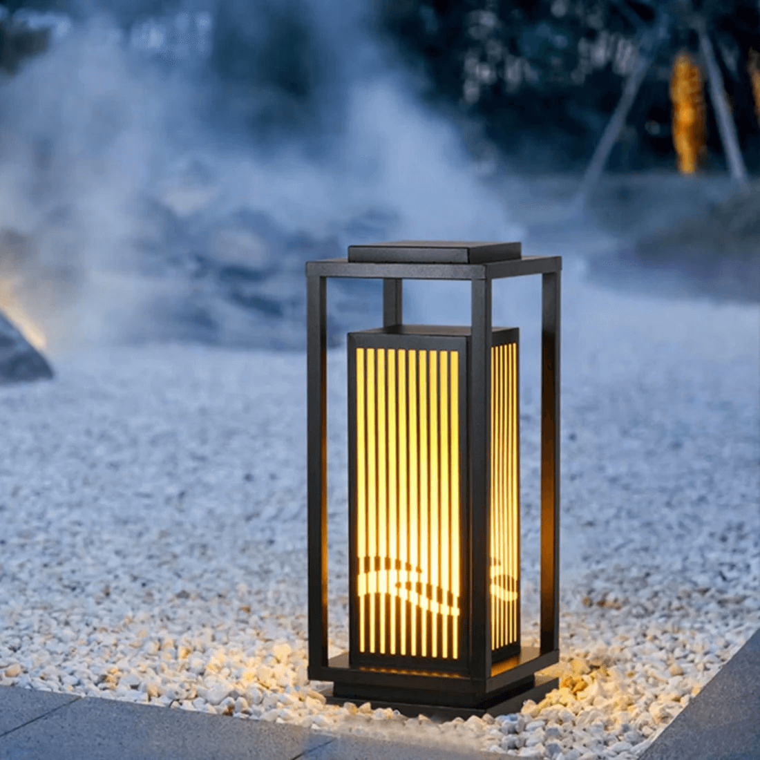 Luz de Poste Solar LED para Exterior, Lámpara de Jardín Impermeable