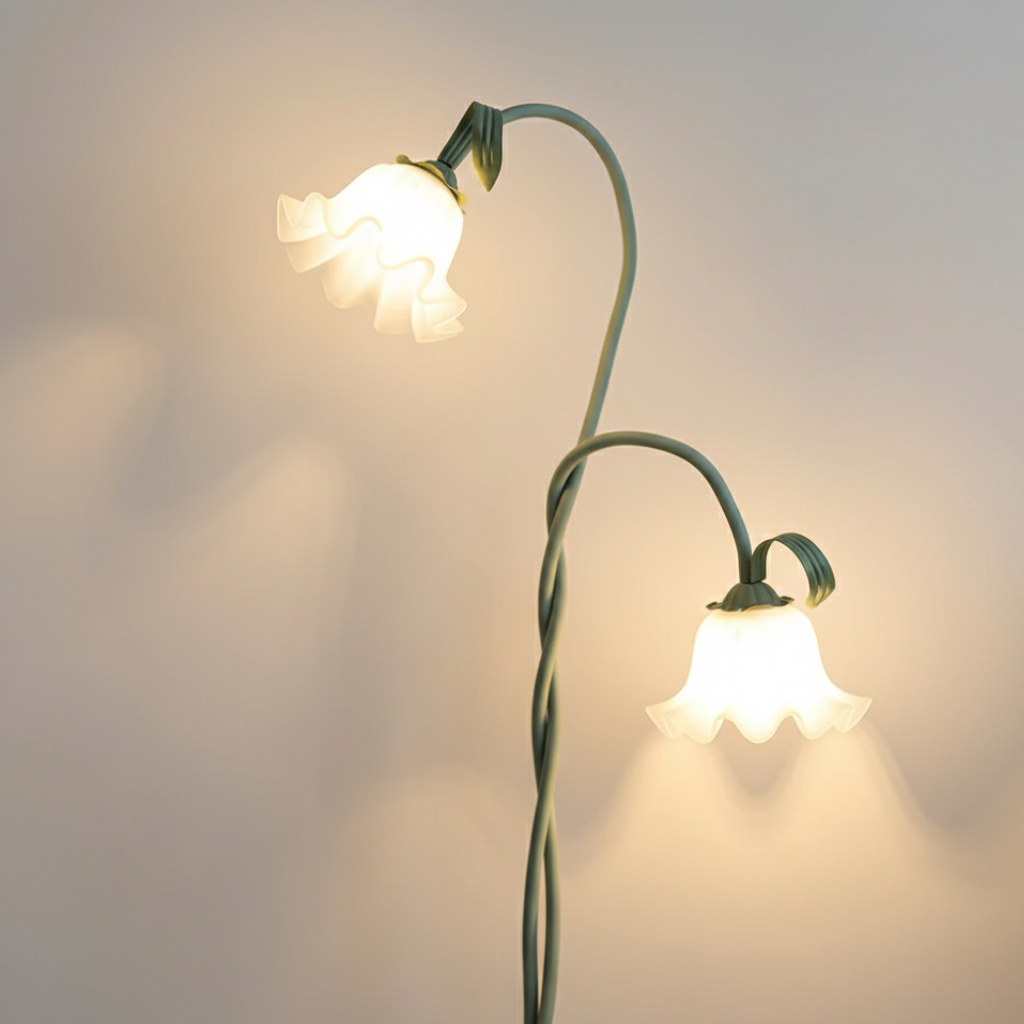 CallaBloom | Lámpara de Pie Moderna Verde Mate Elegante para Sala de Estar
